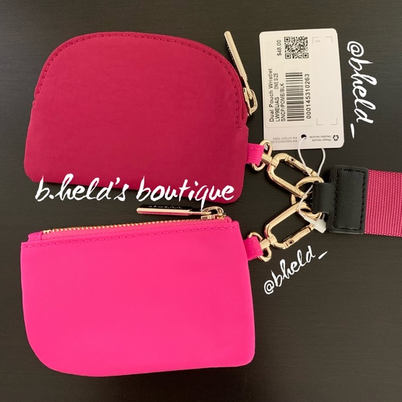 lululemon Dual Pouch Wristlet in Sonic Pink/Pomegranate/Black Gold OS New NWT - Picture 8 of 15